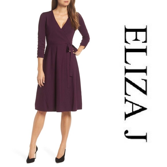 Eliza J Dresses & Skirts - Eliza J Faux Wrap Sweater Dress